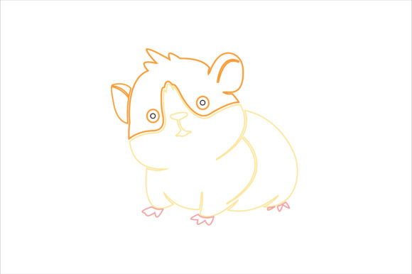 Animal Hamster Cartoon Color Line: A Playful Vector Icon Set