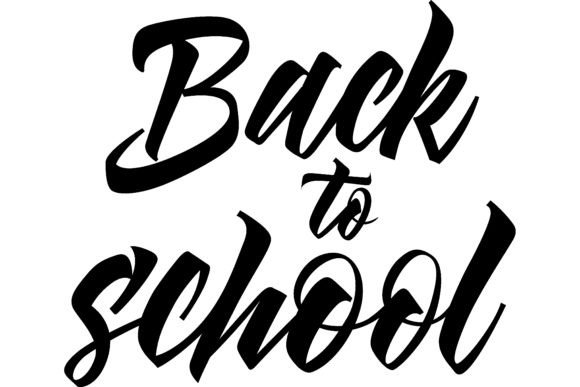 Back to School Lettering in Black Color: Bold & Handwritten