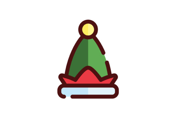 Christmas Icon Elf Hat Lineal Color: Festive Vector Art Design