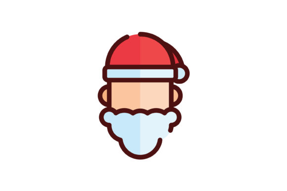 Christmas Icon Santa Lineal Color: Festive Vector Art for Designers