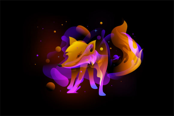 Gradient Color Fox Fantasy Illustration: Elevate Your Creative Projects