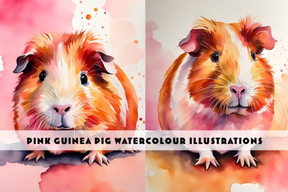Guinea Pigs Watercolour Duo: Charming Art for Every Project