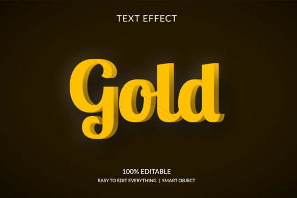 Instantly Elevate Your Projects with a Gold 3D Golden Color Style Text Effect