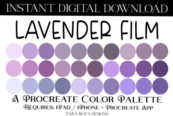 Lavender Film Procreate Palette: Soft & Vibrant Hues