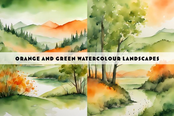 Orange and Green Watercolour Landscapes: A Designer's Guide