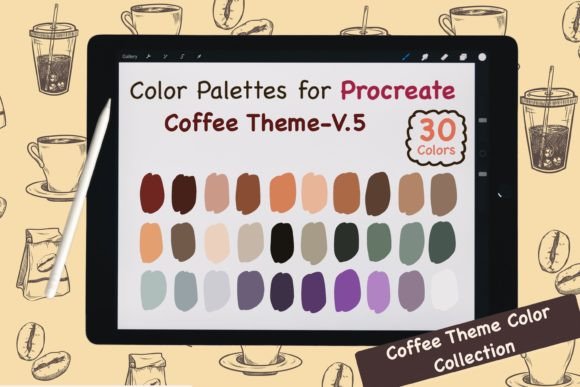 Procreate Color Palettes-Coffee V.5: A Warm Designer's Toolkit