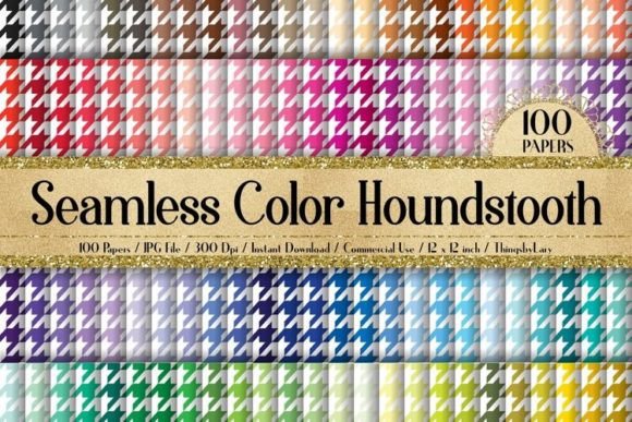 Seamless Color Houndstooth Papers: 100 Patterns for Design