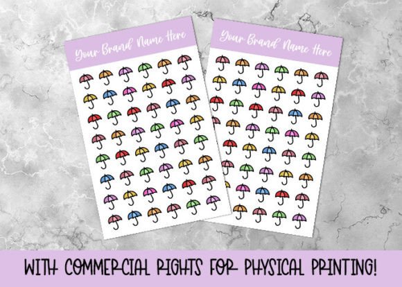 Umbrella Color Planner Sticker Sheet: A Ready-Made Design Asset
