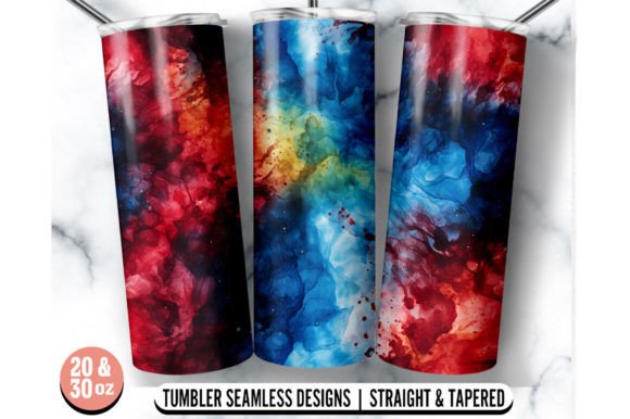 Water Color Skinny Tumbler Wrap: Seamless Sublimation Design