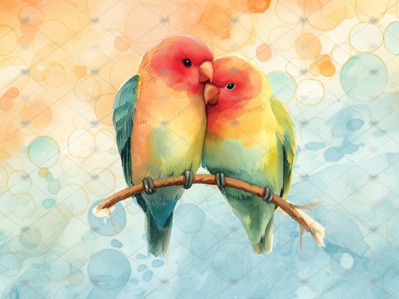 Watercolour Love Birds Sublimation PNG: A Designer's Delight