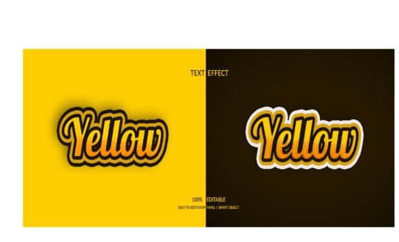 Yellow 3D Both Color Style Text Effect: A Bold Design Asset